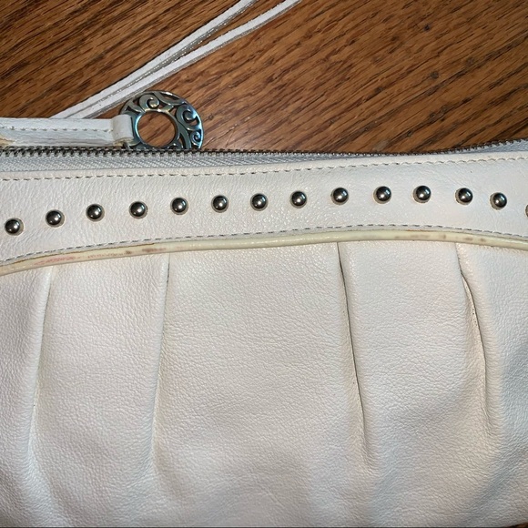 NWOT Brighton Cream Leather Studded Clutch Wallet